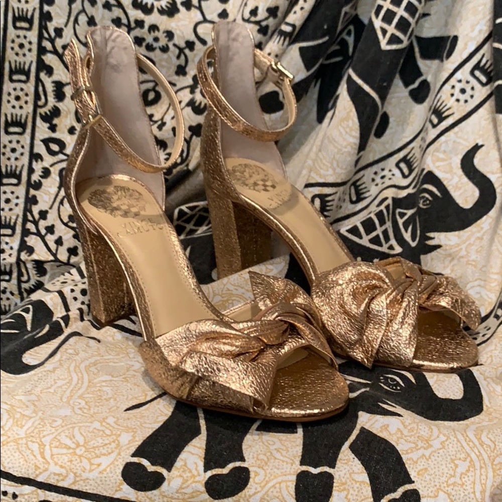 Rose gold thick heels